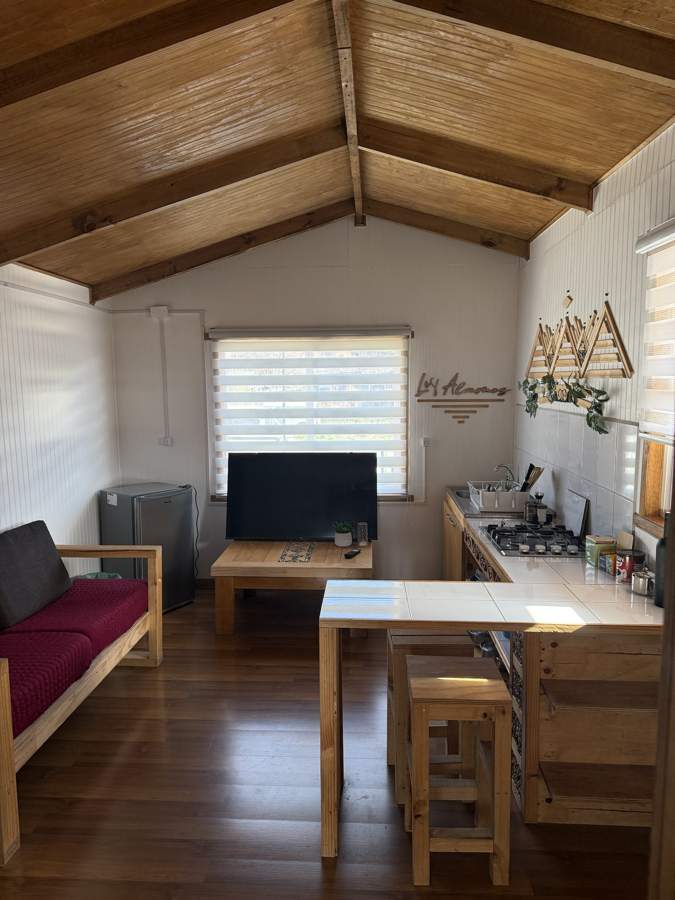 Living y cocina del departamento
